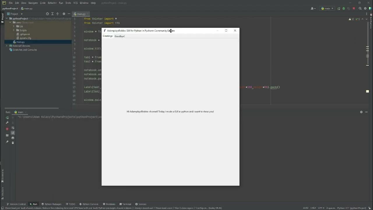 Cool python thing out of roblox - YouTube