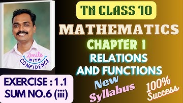 TN Class 10-Mathematics-Chapter 1- Relations and Functions-Exercise 1.1 SUM NO.6 (iii)