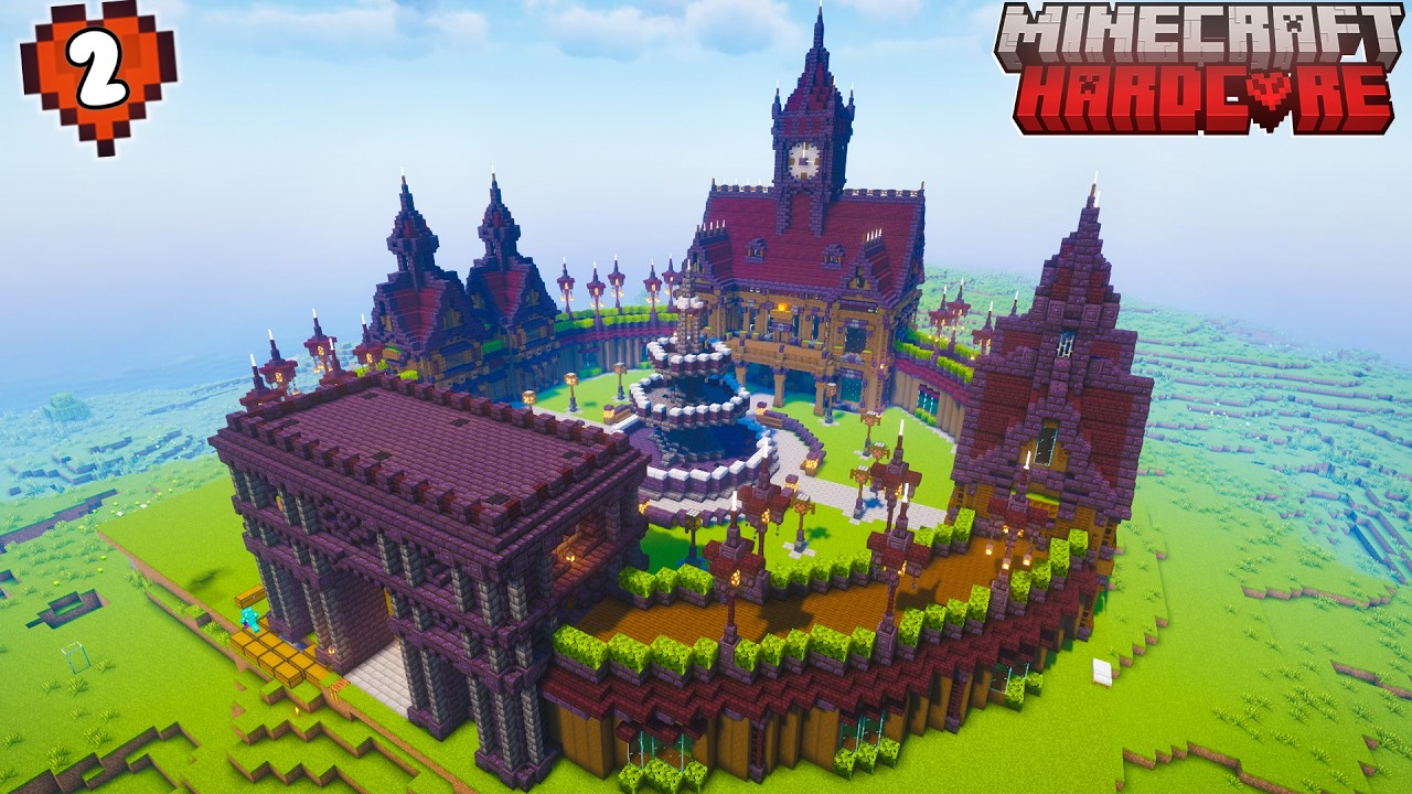 I Built a Massive Castle on Day 1 of Hardcore Minecraft - YouTube