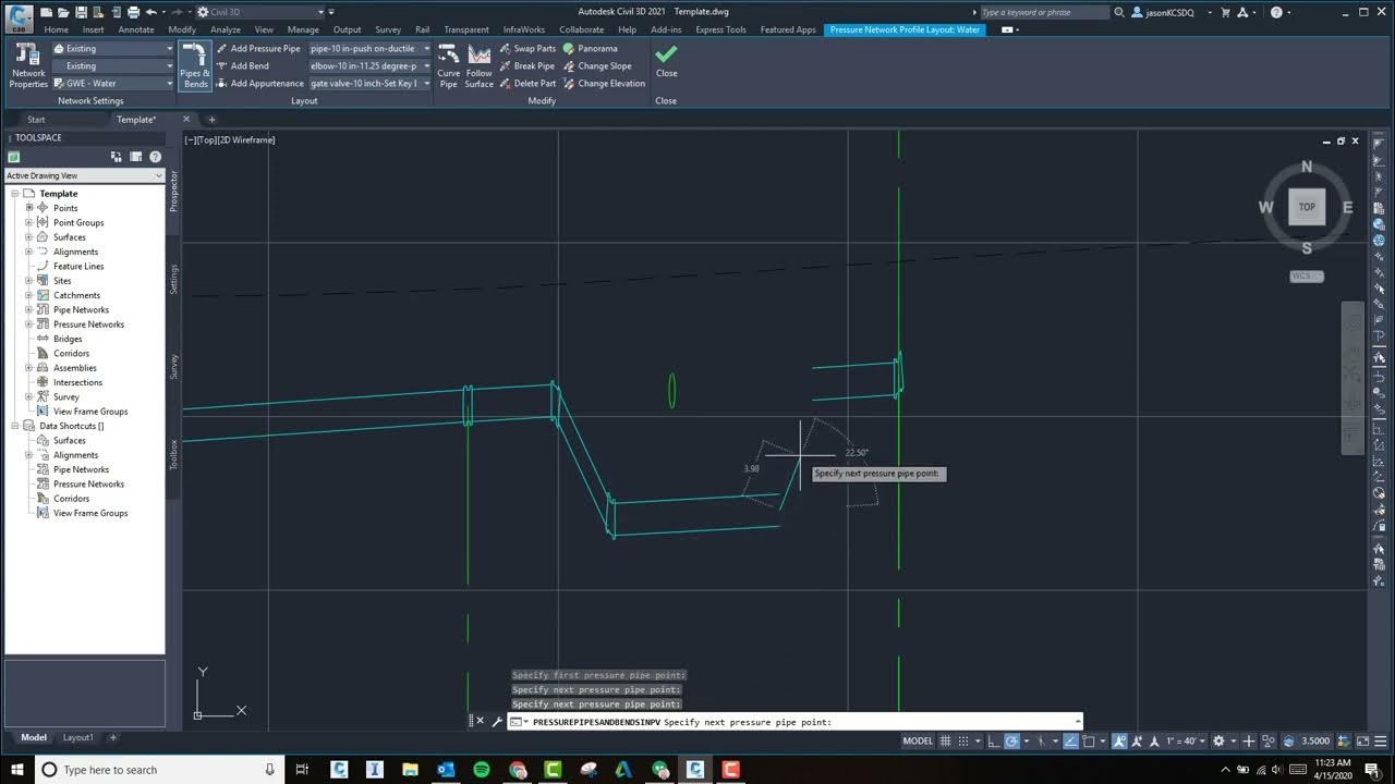 Civil 3D Pressure pipe profile editing YouTube