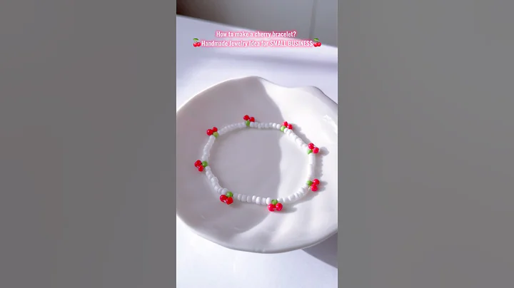 Making a cherry bead bracelet 🍒Jewelry Making Ideas 🍒 #smallbusiness #diy #bracelet #beads