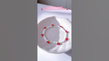 Making a cherry bead bracelet 🍒Jewelry Making Ideas 🍒 #smallbusiness #diy #bracelet #beads