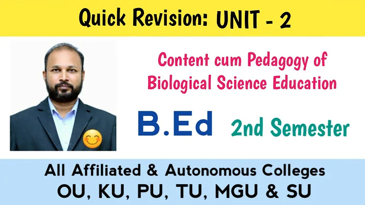 Content cum Pedagogy of Biological Science Education UNIT 2 Quick Revision 2025 B.Ed II 2nd Sem OU thumbnail