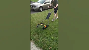 Fiskars StaySharp Max Reel Mower In Thick Grass 