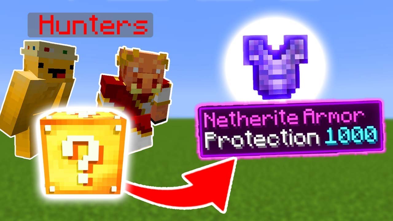 Minecraft Manhunt, But The Hunters Have LUCKY BLOCKS