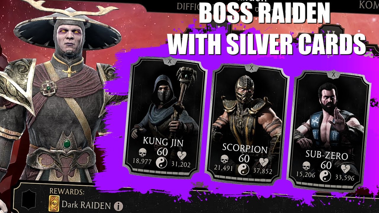 Silver Team vs Raiden Boss! Dark Raiden Elder Challenge. MK Mobile.