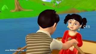 Row row row your boat - 3D Animation English Nursery rhyme for children with lyrics
