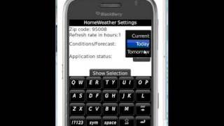 HomeWeather - A Blackberry Application Demo screenshot 3