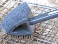 How to clean barbecue grill after pork steaks cooking. Grill Meister 3 in 1 barbecue brush