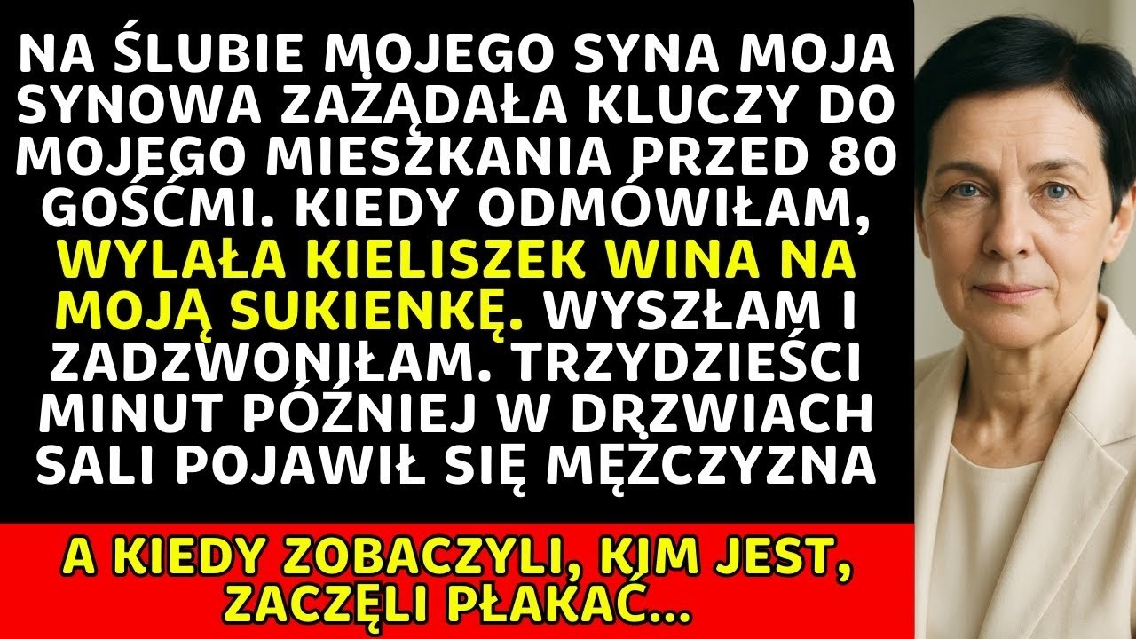 Na ślubie syna synowa żądała kluczy przy gościach  Odmówiłam, oblała mnie winem