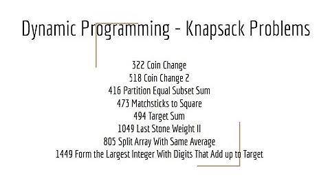 Leetcode 背包问题最全总结