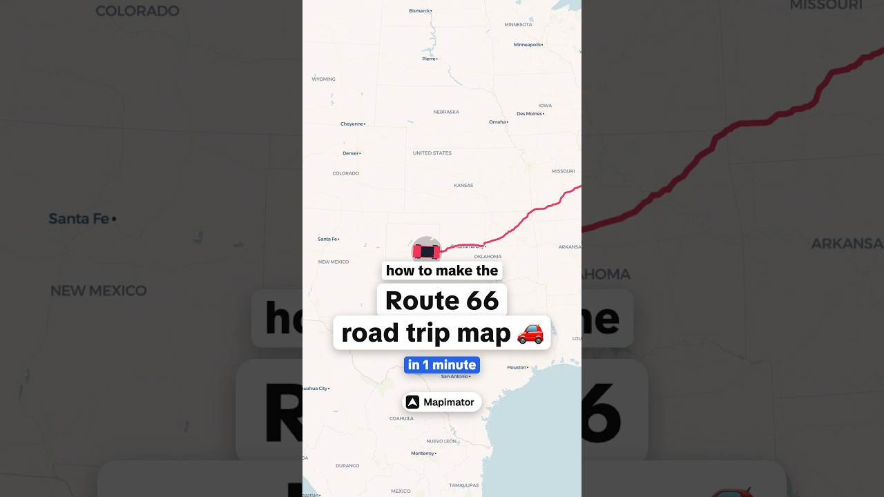 How to make the Route 66 road trip map 🚗 #route66 #mapanimation