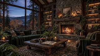 Cozy Autumn Reading Room 🍂 Crackling Fireplace Sounds for Reading, Study & Sleep | No Music