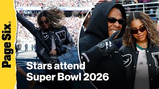 Kendall Jenner, Kim Kardashian, Lewis Hamilton, Jay-Z, and more stars attend Super Bowl 2026