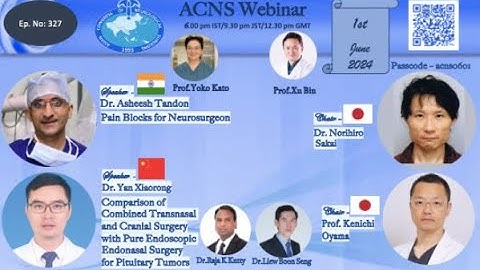 ACNS Webinar - June 1- Pain Blocks for Neurosurgeons & Combined Vs Pure Endoscopic Sx for Pituitary