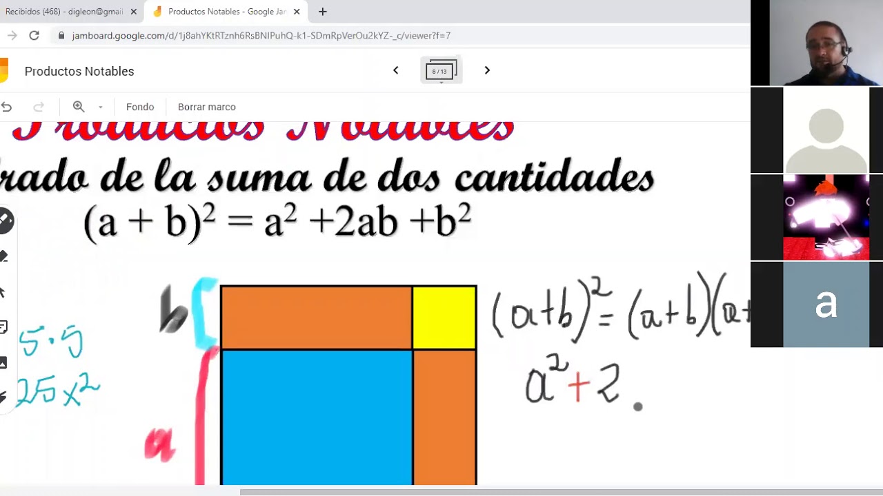 Clase 8°4 Julio 02 de 2020 - Cuadrado de la Suma de Dos Cantidades