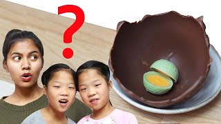 ENG) Chocolate bowl TwinRoozi Family Mukbang 쌍둥이루지 가족 먹방 चॉकलेट बाउल में क्या डालेंVAN ASMR