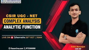 COMPLEX ANALYSIS | ANALYTIC FUNCTION | CSIR-NET | GATE