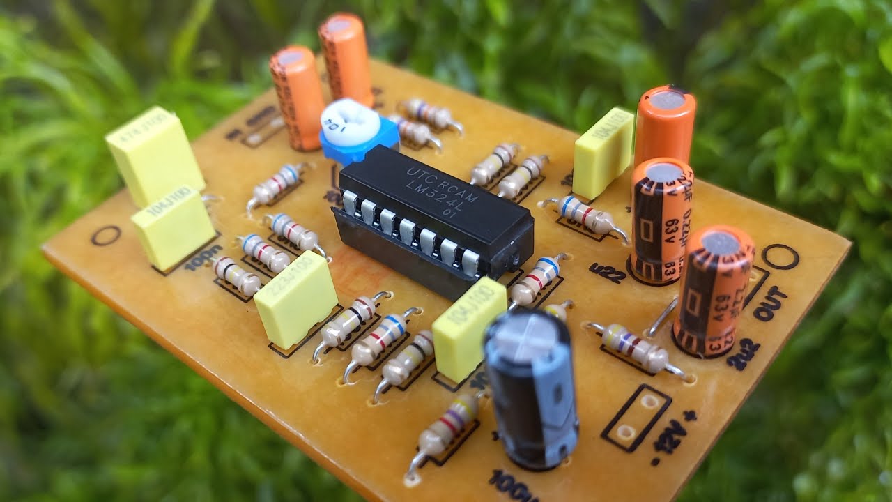 12V Single Supply Subwoofer Filter Board Using LM324 IC - YouTube