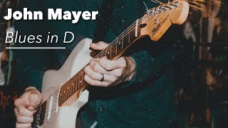 Video thumbnail of "John Mayer Style Blues in D  | Backing Track Jam"