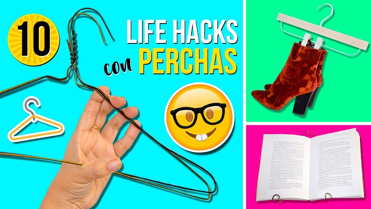 ? ¡¡Mira lo que PUEDES HACER con PERCHAS de ROPA!! ? 10 INCREIBLES LIFE  HACKS con PERCHAS - YouTube