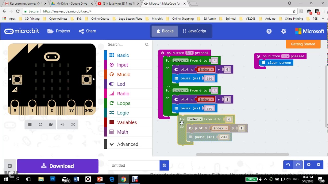 Microbit Lesson 1 and 2 - YouTube