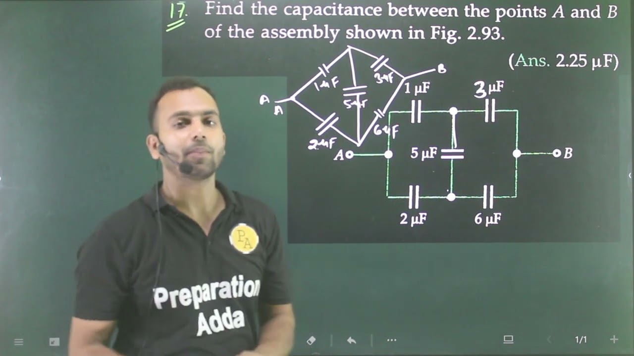 Pfp-17 electrostatic potential capacitance :find the capacitance between the points A and B of the a