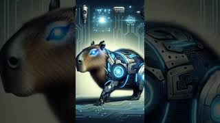 Capybara Robot #funny #viral #capybara #animals #cute #ai #cartoon #hewan #memes #pig #fyp