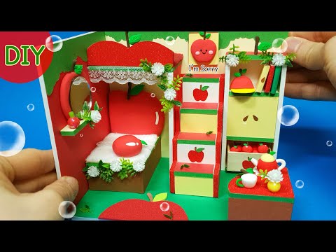 DIY Miniature Dollhouse -  <strong>Apple</strong> room decor ! <strong>Red</strong> <strong>Red</strong> <strong>apple</strong> ~