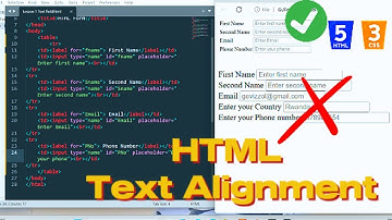 HTML & CSS Tutorials For Beginners| HTML Form Text Alignment