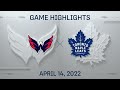 NHL Highlights | Capitals vs. Maple Leafs - Apr 14, 2022
