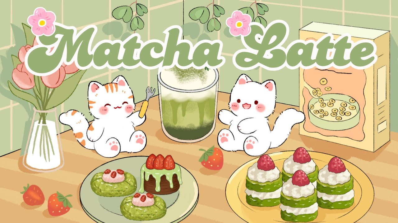 Cafe Music 🍵🍓Matcha Latte 🍪1 Hour Cafe Song🎐Stream cafe🌼cute & relaxing🍰 Make Your Day Better🍬