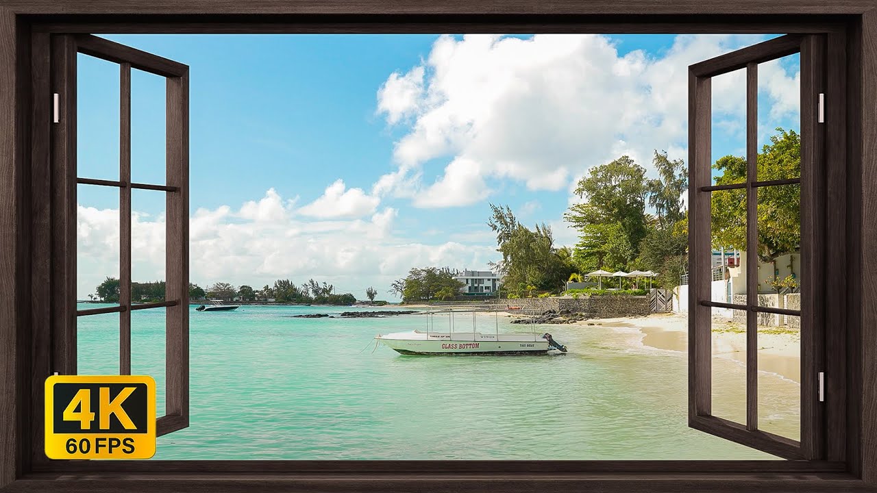 Tropical Paradise 4K: Window to Ocean Waves & Beach Ambience ASMR