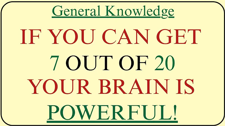 🧠 If You Can Get 7 Out of 20, Your Brain is SO Powerful! | GK Galaxy | General Knowledge Test
