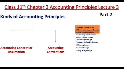 Accounting Concepts or Assumption | Accounting principles | Accountancy | class 11 Chapter 3 Part 2