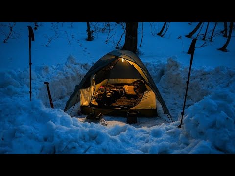 雪に囲まれたソロキャンプ｜ASMR