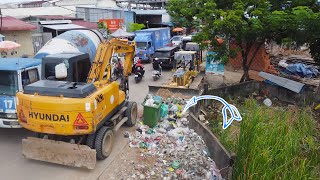 Perfect Acton,​ Starting Small Project! Professional Operators KOMATSU Dozer, 5Ton Truck Unloading