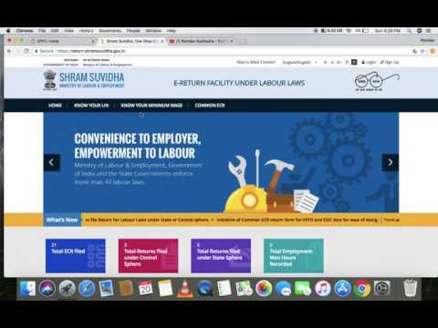 how to register under shram suvidha FOR EPF & ESIC E- RETURN