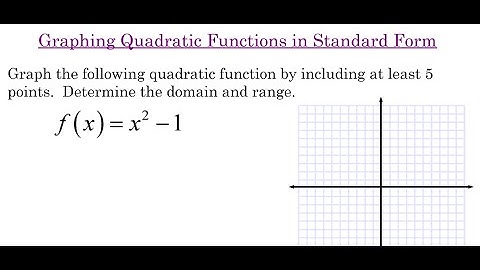 Graphing Quadratic Functions in Standard Form