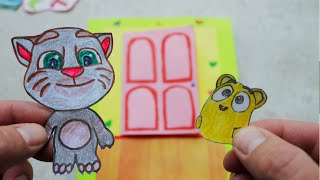 DIY. My talking Tom 2 paper quiet book / How to play with paper game screenshot 1