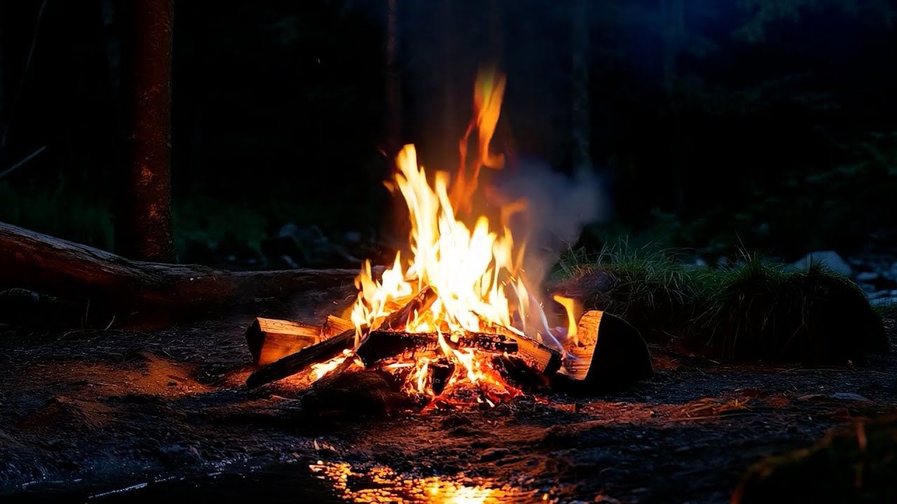 Уютный костер ASMR 🔥 Потрескивание огня для глубокой релаксации