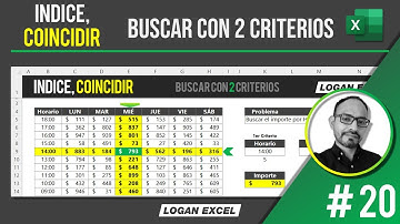 Función INDICE COINCIDIR Buscar con 2 criterios en Excel, buscar con 2 condiciones Excel