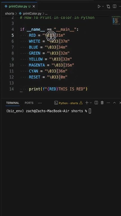 Print In Color In Python #python #code #programming - YouTube