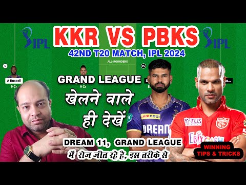 KOL vs PBKS Dream11 Analysis, KKR vs PBKS Dream11, PBKS vs KKR | Dream 11 Team of Today Match 2024