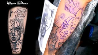 Chicano Tattoo Time Lapse Smile Now Cry Later