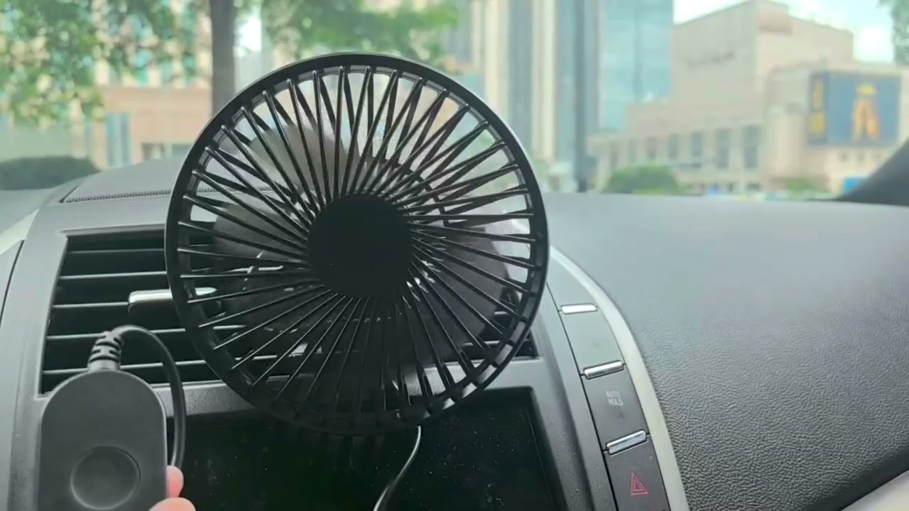 AMZDIGI Car Fan, Mini USB Fan for Car Front Passengers with Air Vent Holder