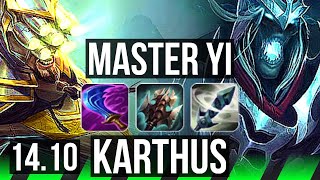 MASTER YI vs KARTHUS (JGL) | Quadra, 61k DMG, 7 solo kills, Legendary | BR Master | 14.10