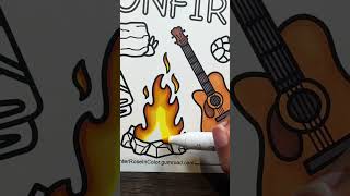 Crackling fire Cozy Bonfire printable coloring page