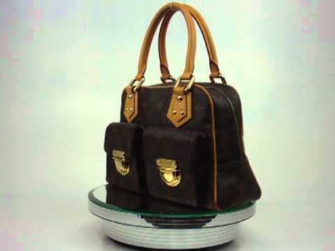 LOUIS VUITTON Monogram MANHATTAN PM Tote Handbag Brown - YouTube