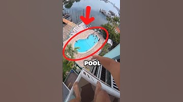 This Guy Jumps Down From a Balcony Into a Pool #shorts #viralvideo